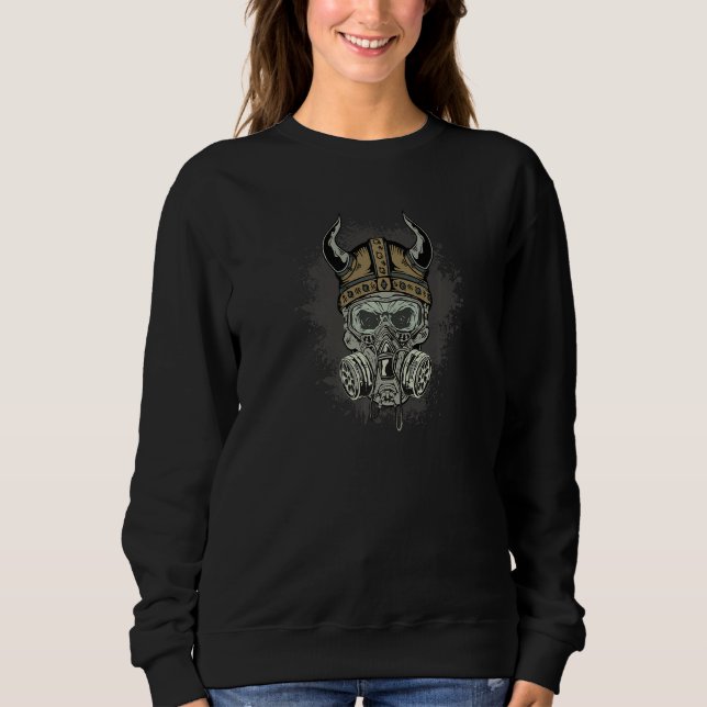 Sudadera Cráneo Viking Creepe Con Máscara De Gas (Anverso)