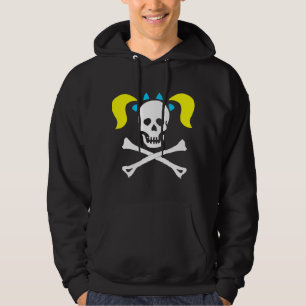 Sudadera Cráneo y bandera pirata del chica con la mujer de