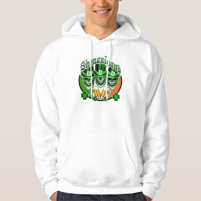 Sudadera Cráneos irlandeses de risa del Leprechaun: (Anverso)