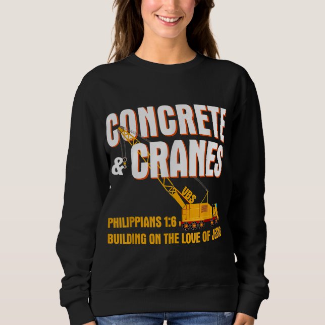 Sudadera Cranes de hormigón VBS Construyendo Amor Jesús (Anverso)