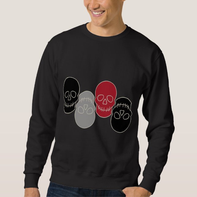 Sudadera Cránulos - Camiseta blanca y negra de murciélago (Anverso)