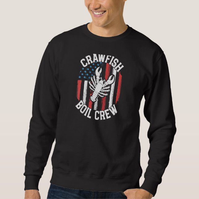 Sudadera Crawfish Boil Crew Funny Cajun Para Hombres Mardi  (Anverso)