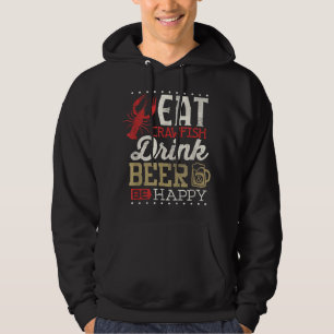 Sudadera Crawfish Crawfish Beber Cerveza Cajún Feliz Cajún