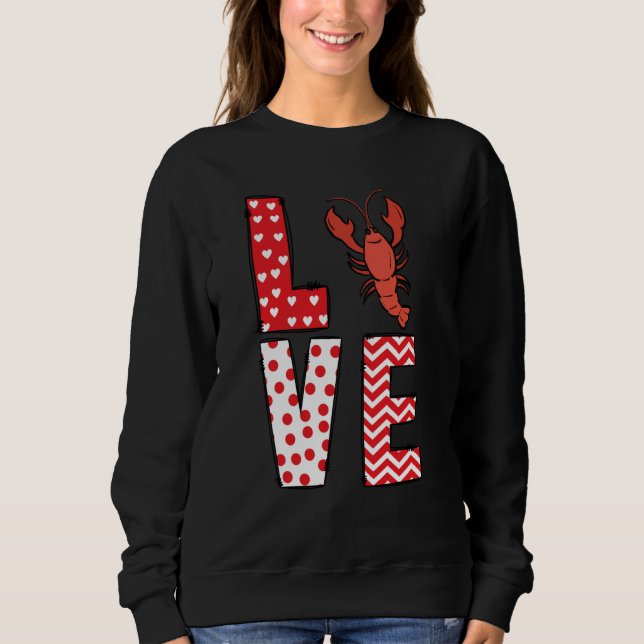 Sudadera Crawfish Valentines Day Love Valentine Cute Hearts (Anverso)