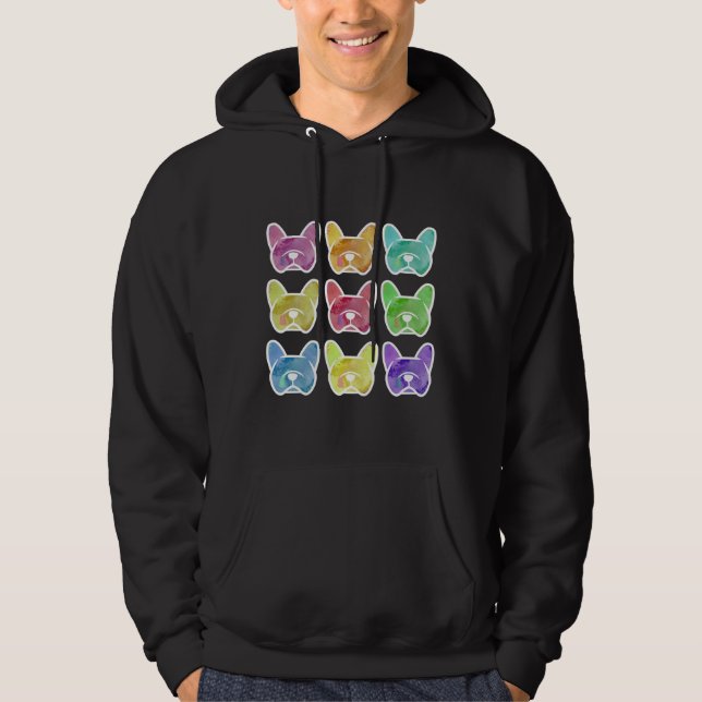 Sudadera Crayon Box Watercolor Bulldoges franceses en (Anverso)