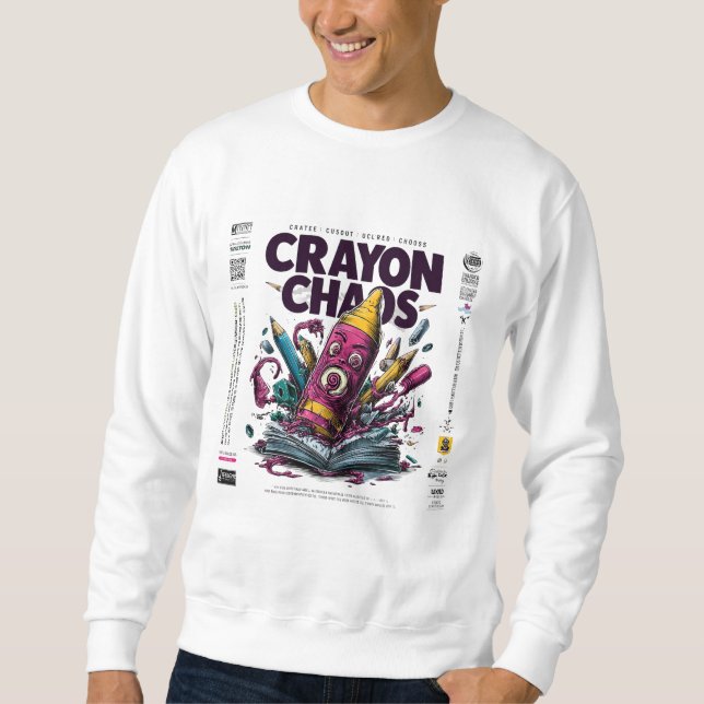Sudadera Crayon Chaos Art – Trippy Melting Crayon Streetwea (Anverso)