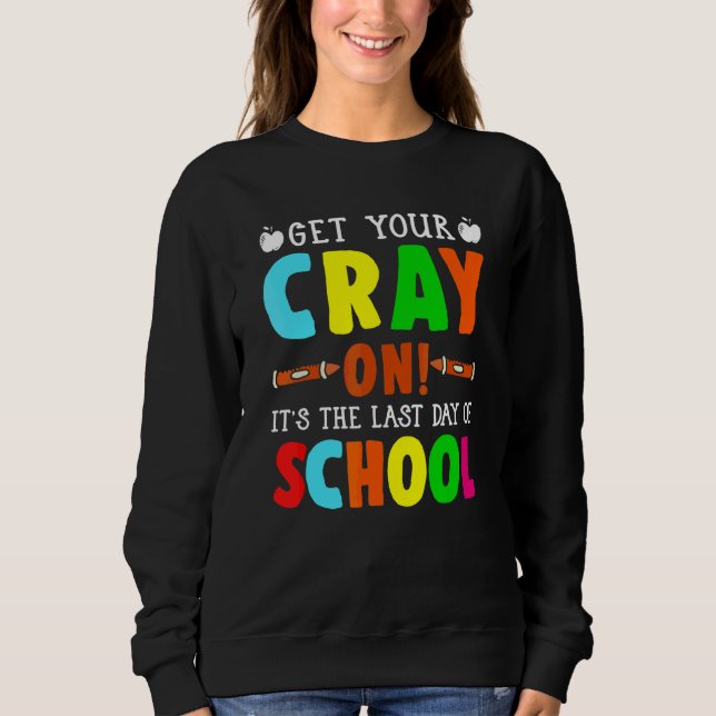 Sudadera Crayones El Último Día De La Escuela Profesora Niñ (Anverso)