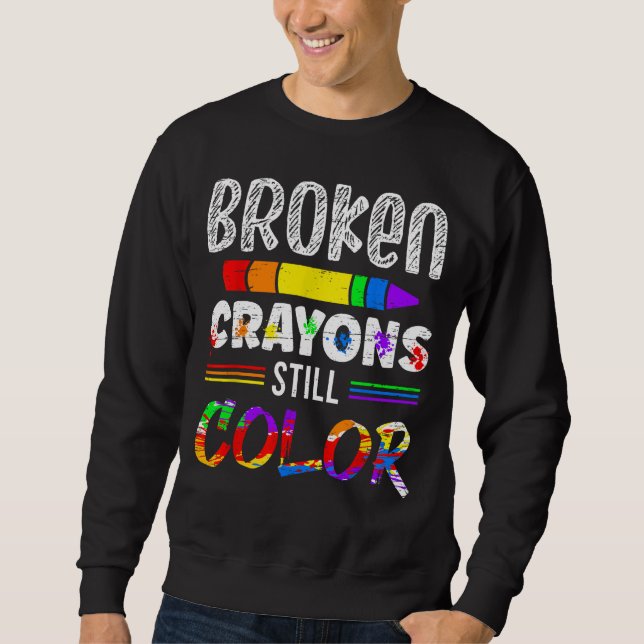 Sudadera Crayones rotos con color (Anverso)