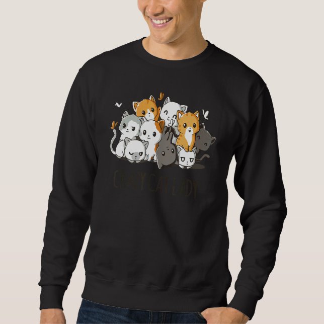Sudadera Crazy Cat Lady Team Cat Butterfly Smile Tee (Anverso)