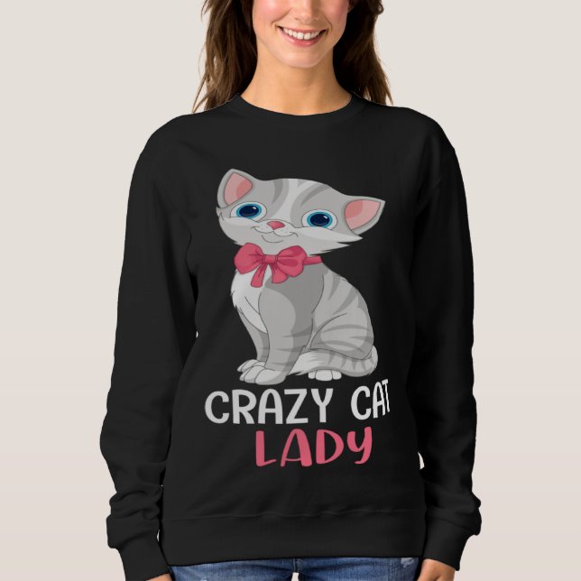 Sudadera Crazy Cat Lady  Women Gray Cat Mother s Day Cat Mo (Anverso)
