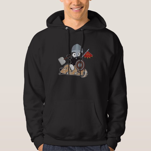 Sudadera Crazy Cat Viking Thor Cat With Hammer  2 (Anverso)