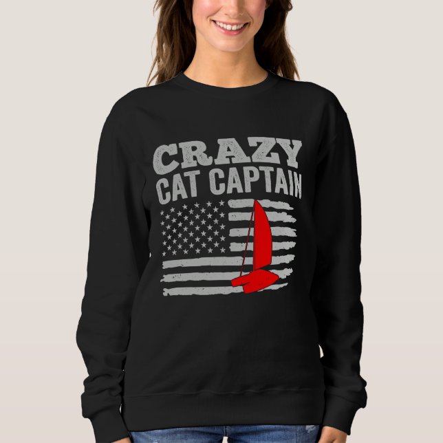 Sudadera Crazy Catamaran Captain Sailing Sailor  5 (Anverso)
