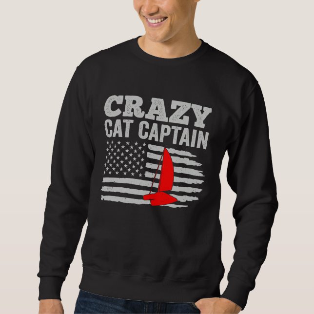 Sudadera Crazy Catamaran Captain Sailing Sailor  5 (Anverso)