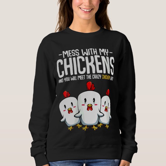Sudadera Crazy Chicken Lady idea (Anverso)
