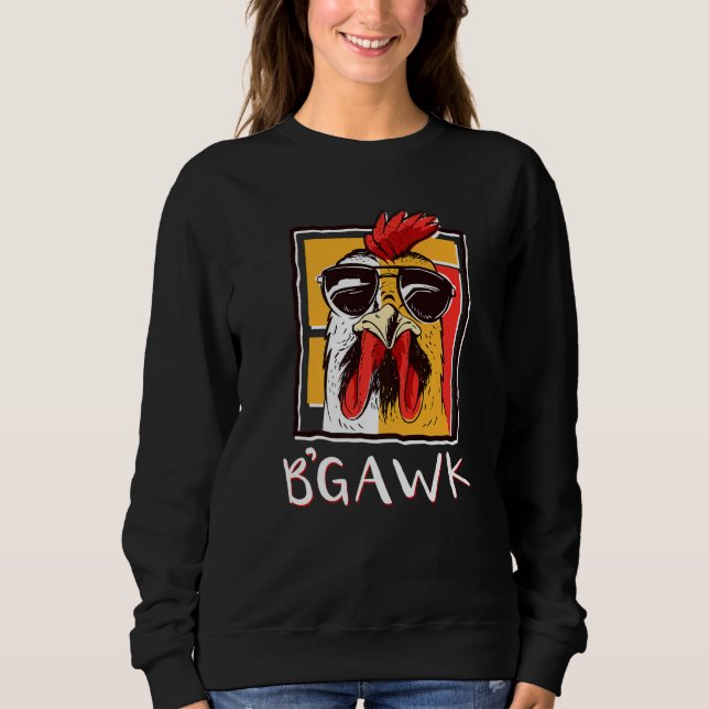 Sudadera Crazy Chicken Shirt Rooster W Gafas de sol Bgawk C (Anverso)