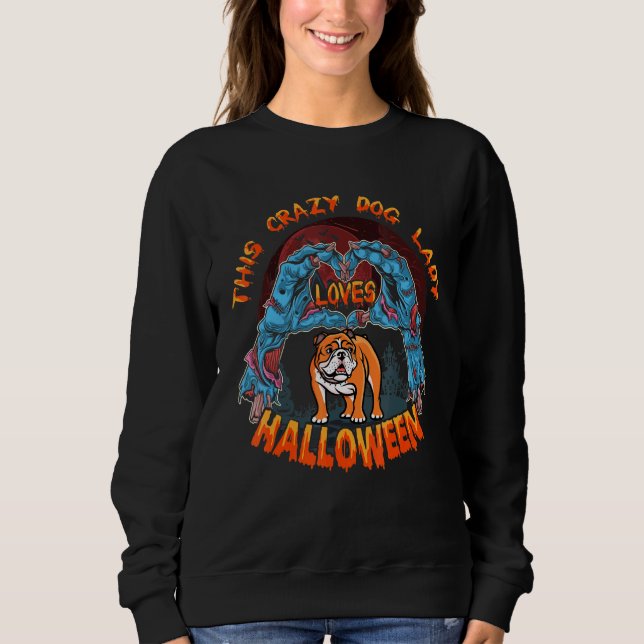 Sudadera Crazy Dog Lady ama ama a Pitbull Dog Costume Hallo (Anverso)