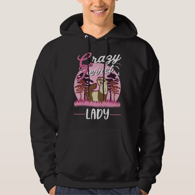 Sudadera Crazy Ferret lady Ferret Girl (Anverso)