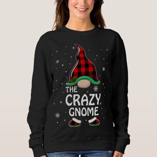 Sudadera Crazy Gnome Búfalo Jugar Familia Matanza Christma (Anverso)