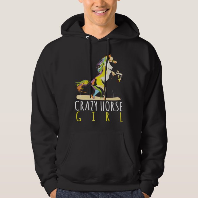 Sudadera Crazy Horse Girl Horseback Riding Equestrian Horse (Anverso)
