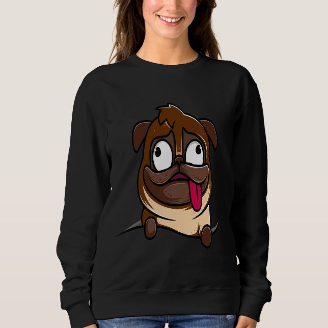 Sudadera Crazy Pug Lady Classic T-Shirt 209 (Anverso)