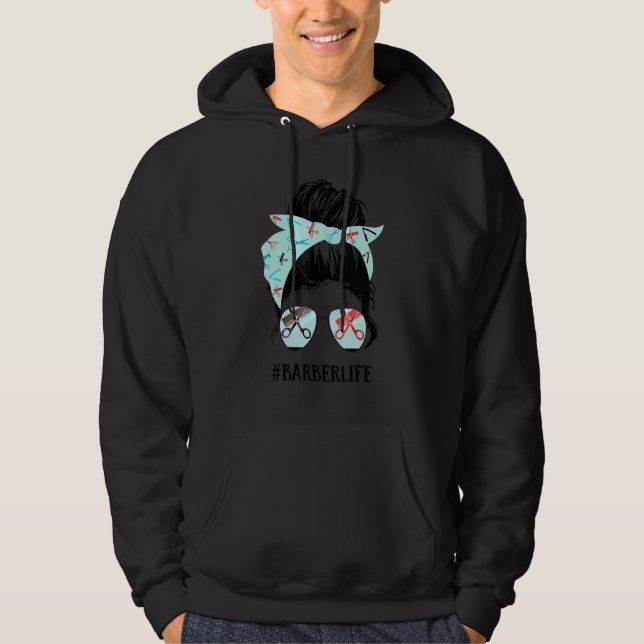 Sudadera Crazy Skull Barber Barbabarros Pole Scissors Clip  (Anverso)