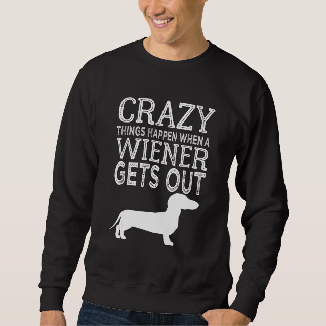 Sudadera Crazy Things Happen When A Wiener Gets Out Dachshu (Anverso)