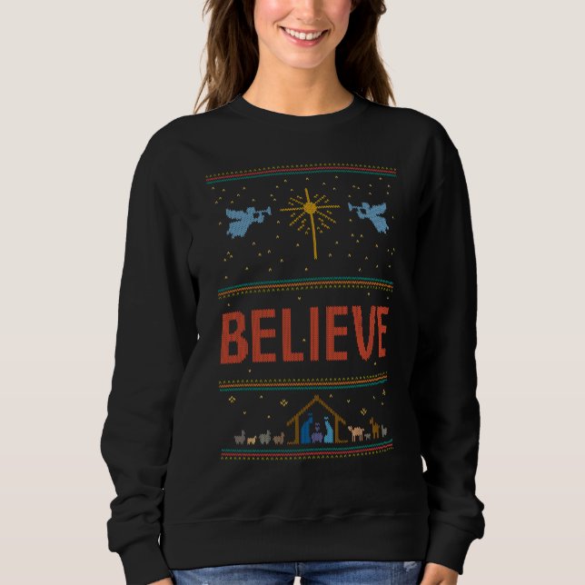 Sudadera CREA Navidades feos, dulce cristiano Jesús Dios (Anverso)