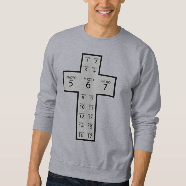 Sudadera Crea tu propio collage de fotos de 17 cruces crist (Anverso)
