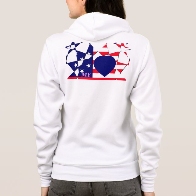 Sudadera Crea tu propio rojo blanco y azul (Reverso)