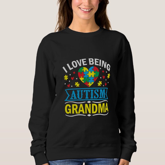 Sudadera crear conciencia sobre el autismo, la abuela del a (Anverso)
