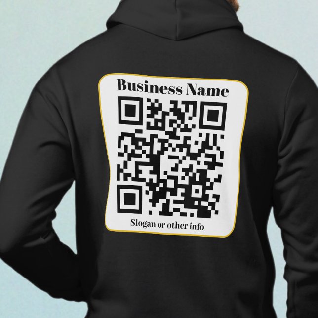 Sudadera Crear su propio código QR | Borde dorado blanco ne (Subido por el creador)