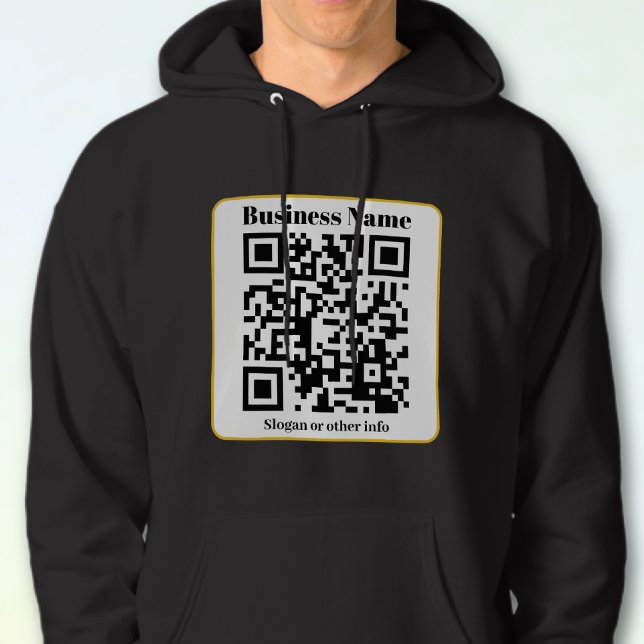 Sudadera Crear su propio código QR | Borde dorado blanco ne (Subido por el creador)