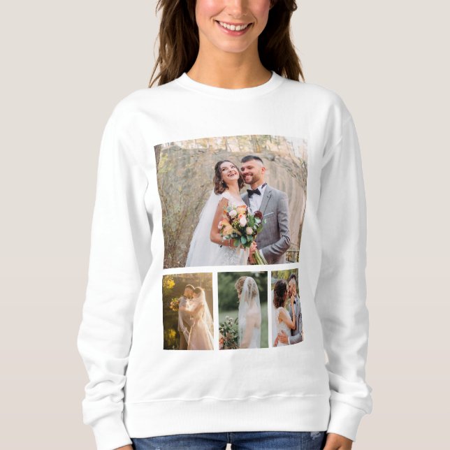 Sudadera Crear su propio Collage de 4 Bodas fotográficos (Anverso)