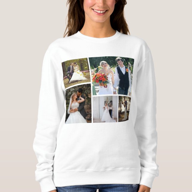 Sudadera Crear su propio Collage de 5 Bodas de fotos (Anverso)