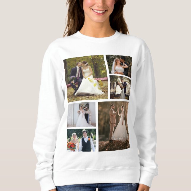 Sudadera Crear su propio Collage de 6 Bodas de fotos (Anverso)