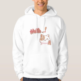 Sudadera Crear su propio diseño personalizado Hola gato lin