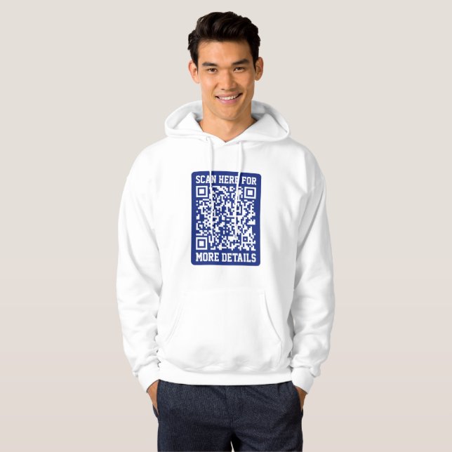 Sudadera Crear un código QR escaneado | Azul marino (editab (Anverso completo)