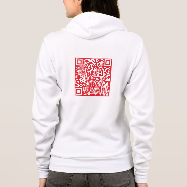 Sudadera Crear un código QR rojo escaneable (editable) (Reverso)