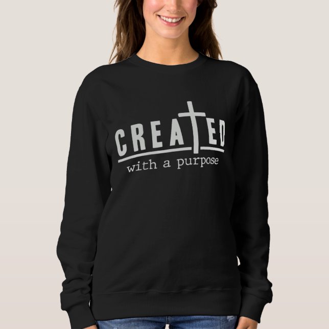 Sudadera Created With a Purpose Religious Christian Bible R (Anverso)