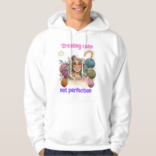 Sudadera Creating calm, not perfection - Retro knitting gir
