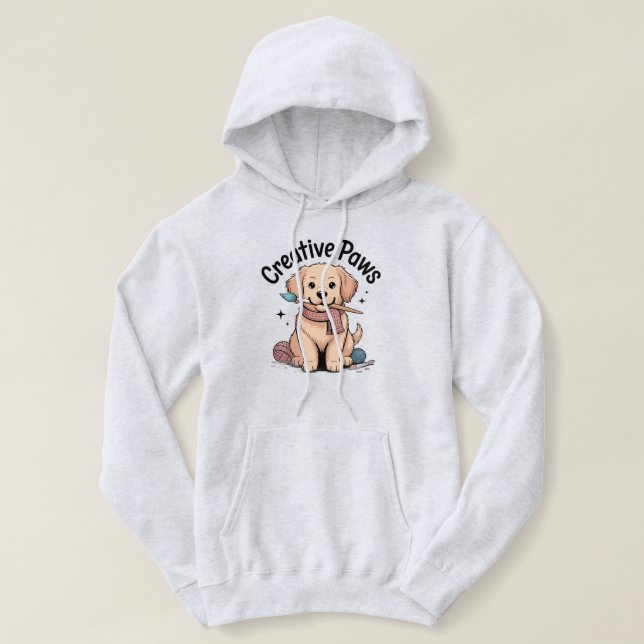 Sudadera Creative Paws Golden Retriever Dog Artist Painting (Diseño del anverso)
