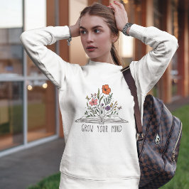 Sudadera Crece tu mente Boho Wildflower y libro