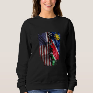 Sudadera Crecido Americano Raíces Namibias USA Bandera Nami