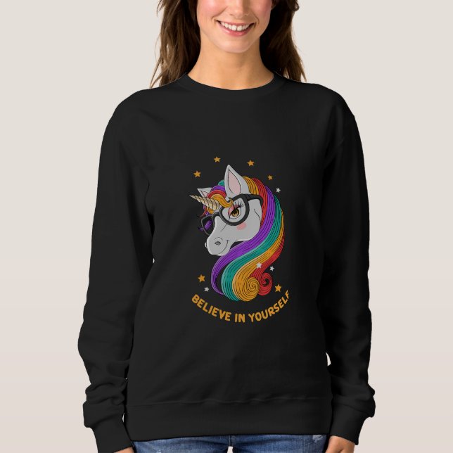 Sudadera Cree En Usted Misma Unicornio (Anverso)