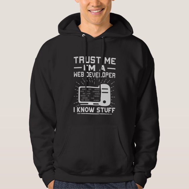 Sudadera Créeme, soy un desarrollador web que conozco cosas (Anverso)