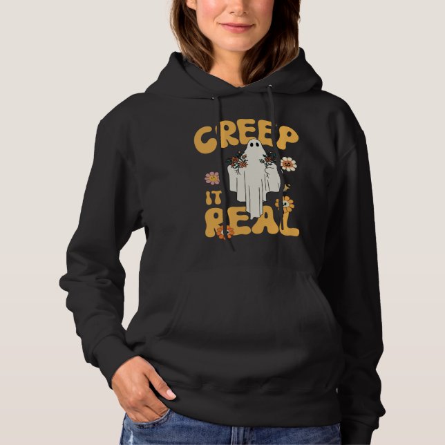 Sudadera Creep It Real Ghost Halloween Costume Floral Groov (Anverso)