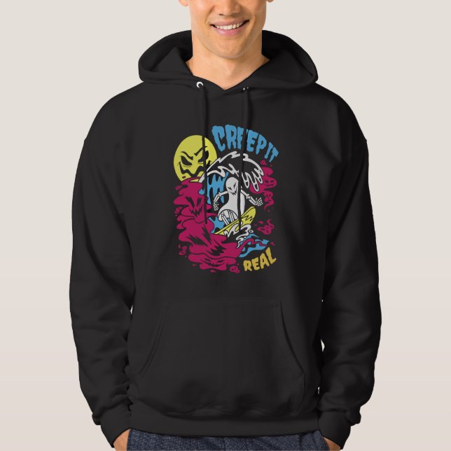 Sudadera Creep It Real Halloween Men Women Kids Surfing Gho (Anverso)