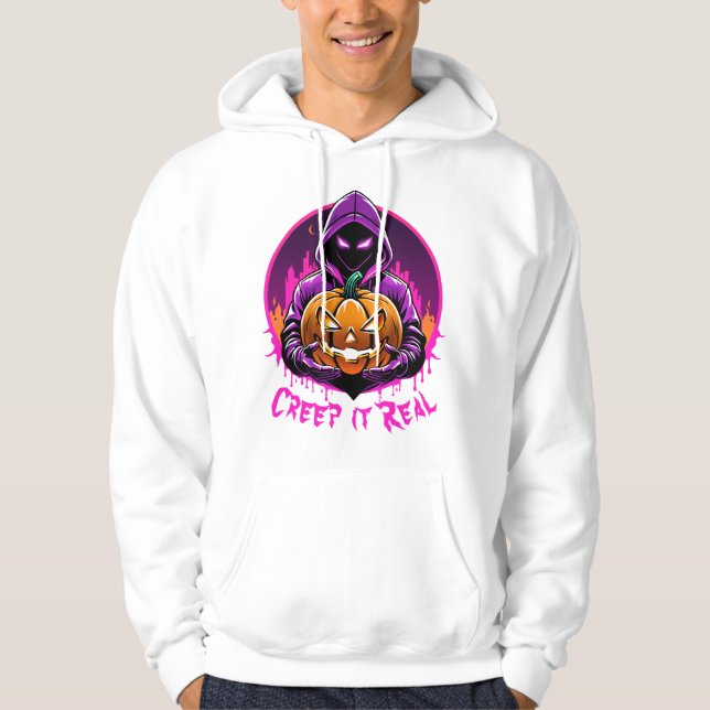 Sudadera Creep it Real, Horror ilustracion Halloween (Anverso)