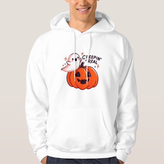 Sudadera Creepin’ It Real - Friendly Ghost & Pumpkin (Anverso)