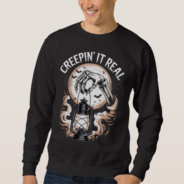Sudadera Creepin It Real Gothic Halloween Skeleton Hand (Anverso)